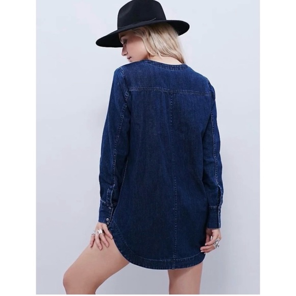 Free People Neopolitan Dream Top/Tunic/Dream Dark Indigo Medium - Picture 3 of 10